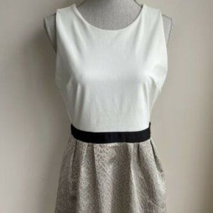 Donna Ricco New York white and gold dress Sz L